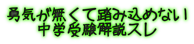 勇気が無くて踏み込めない中学受験解説スレ